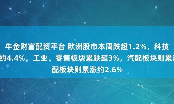 牛金财富配资平台 欧洲股市本周跌超1.2%，科技板块累跌约4.4%，工业、零售板块累跌超3%，汽配板块则累涨约2.6%